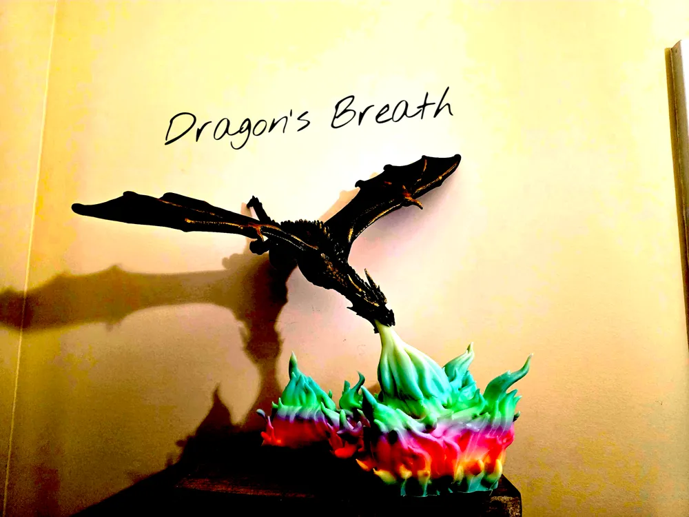 Dragon Breathing Fire Lamp - Free 3D Print Model - MakerWorld