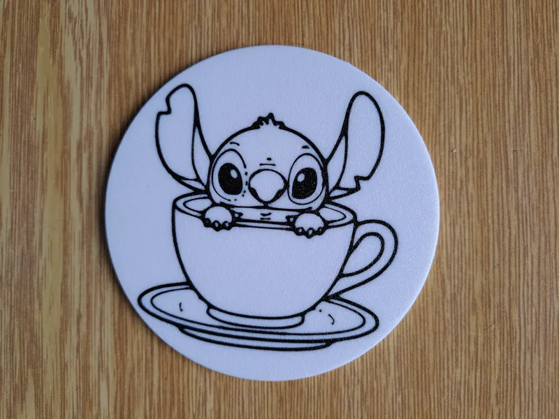 Cute Alien in Coffee Cup Coaster