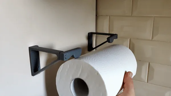 Paper towel Holder - Print in place / Quick release and load view 2