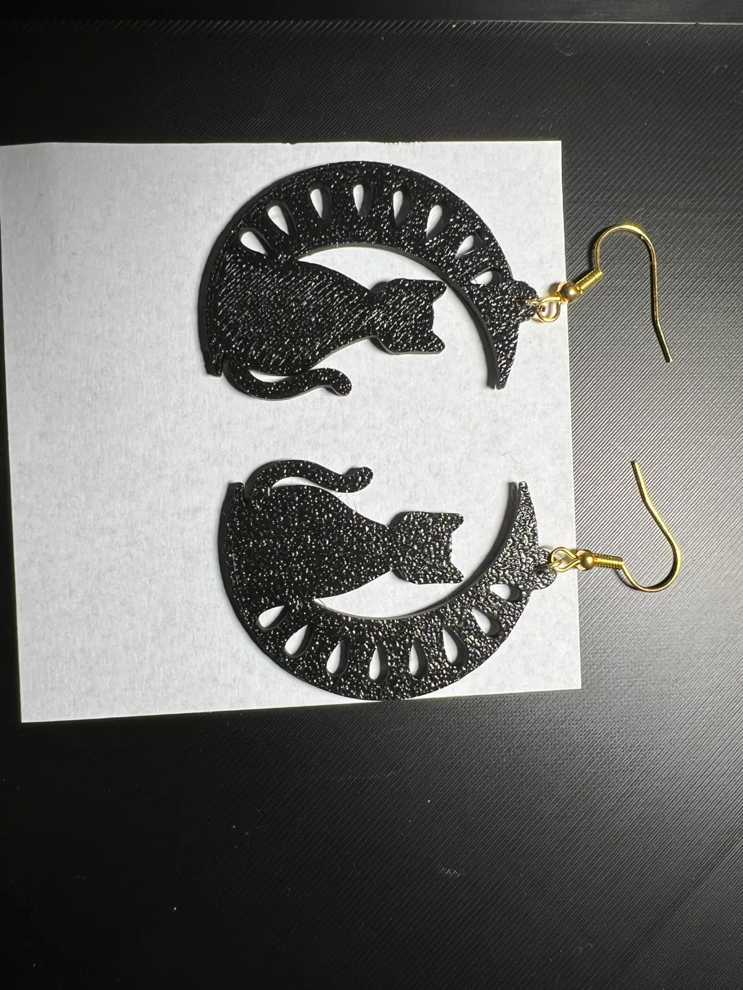 Moon Cat Halloween Earrings view 3