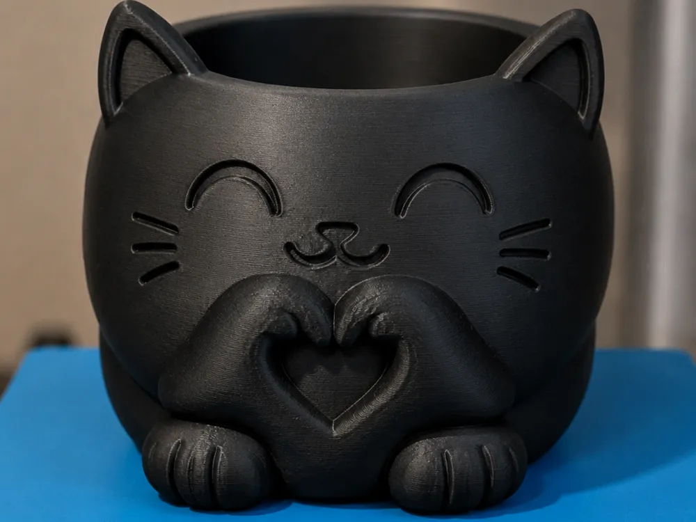 Maceta decorativa: Cute Black Cat Planter & Desk Organizer. Referencia del modelo original.