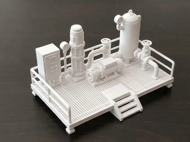 Letrero o emblema decorativo: Artificial Lift Pump Station. Referencia del modelo original.