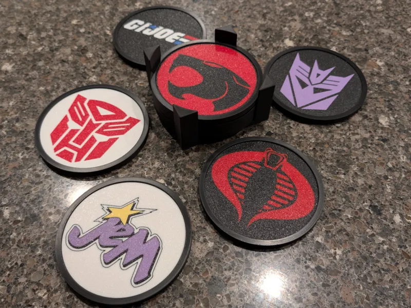 Modular Coasters with Retro Themed Artwork