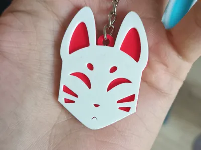 Kitsune mask keychain