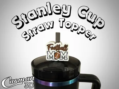 Football Mom Stanley Cup Straw Topper