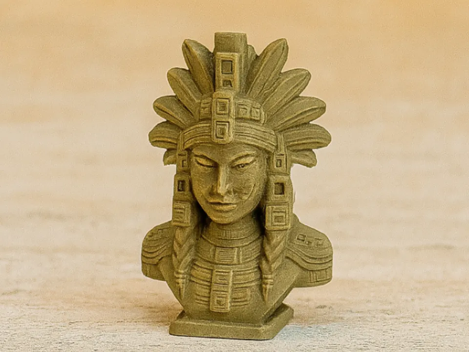 1950年代 メキシコ 中南米 木彫 聖女像 民藝プリミティブ 3Dプリント 部族の女神 – 古代民族の知恵 - 無料3Dモデル -MakerWorld