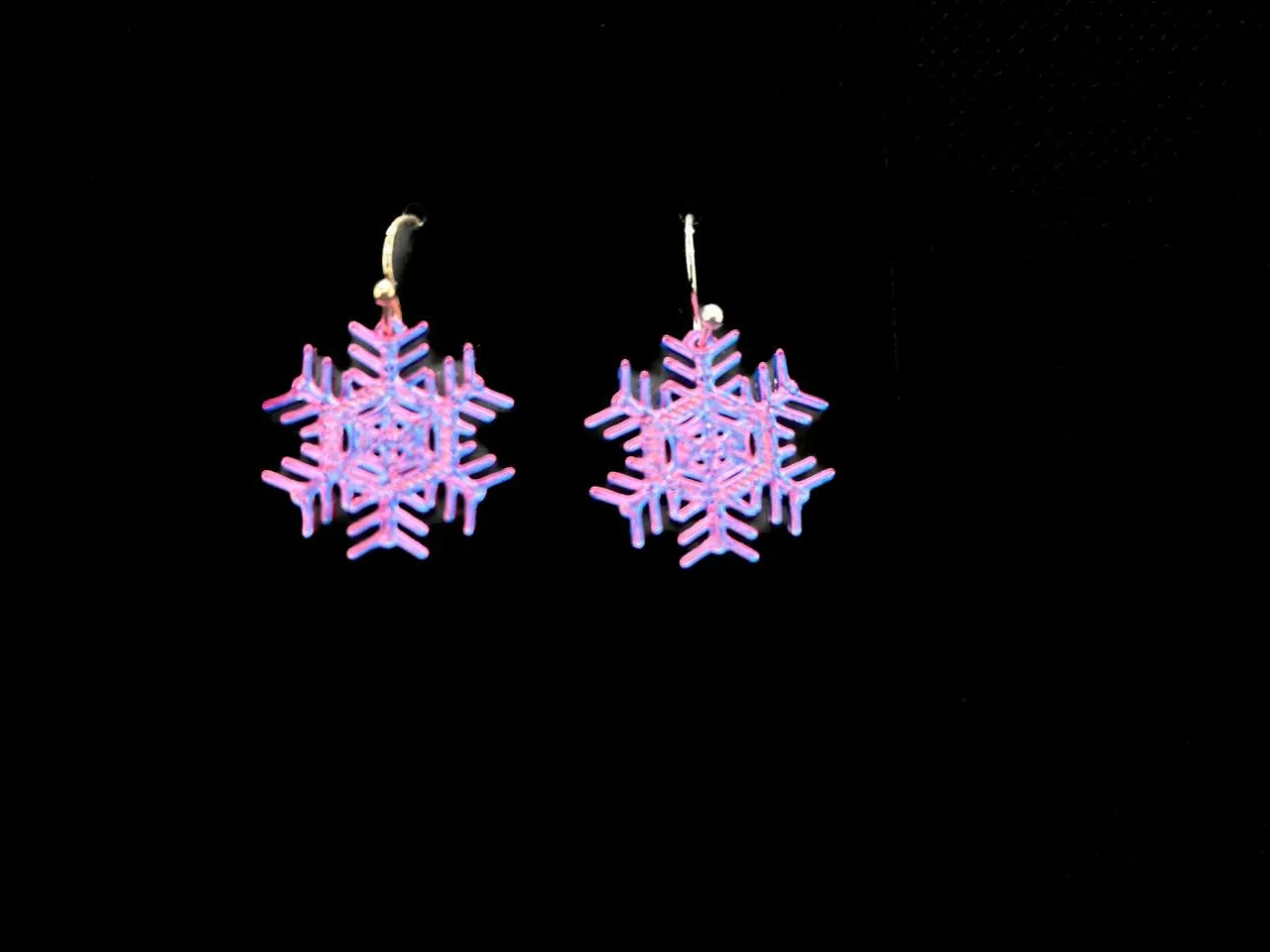 Snowflake earrings view 2