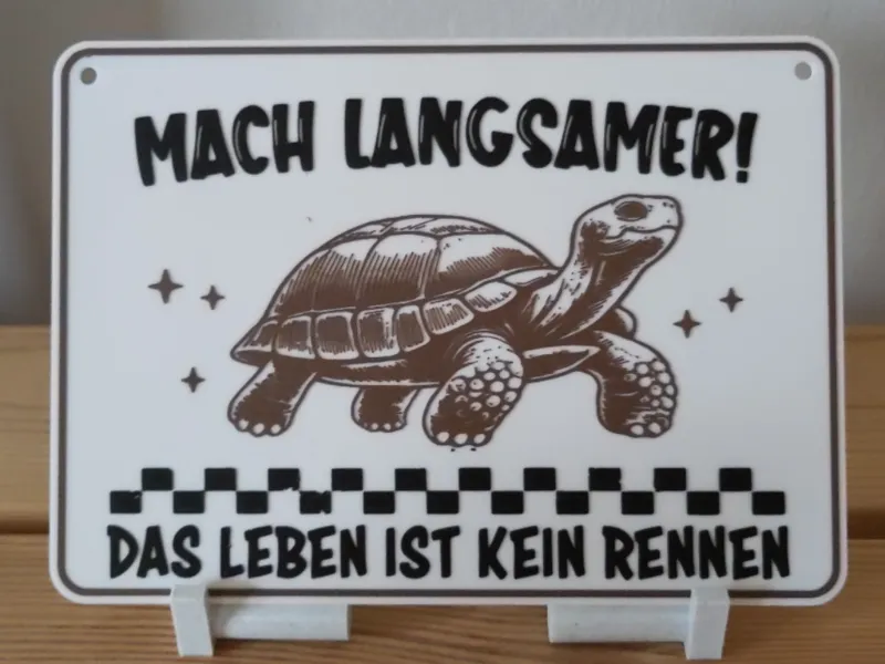 Schid 'Mach langsamer' Schildkröte Wanddekoration