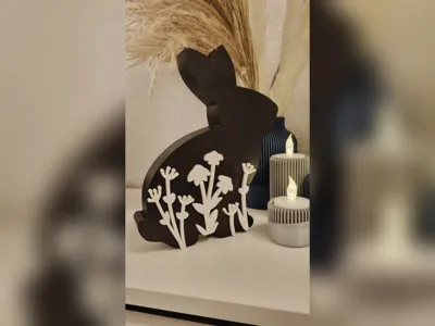 Easter bunny with flowers
