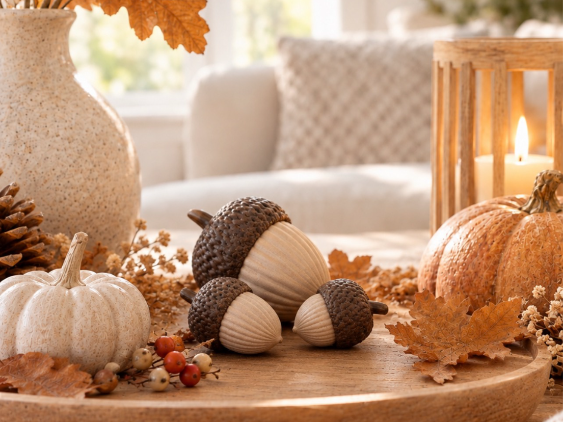 Knitted Acorn - cozy autumn decorative 3D print - 1