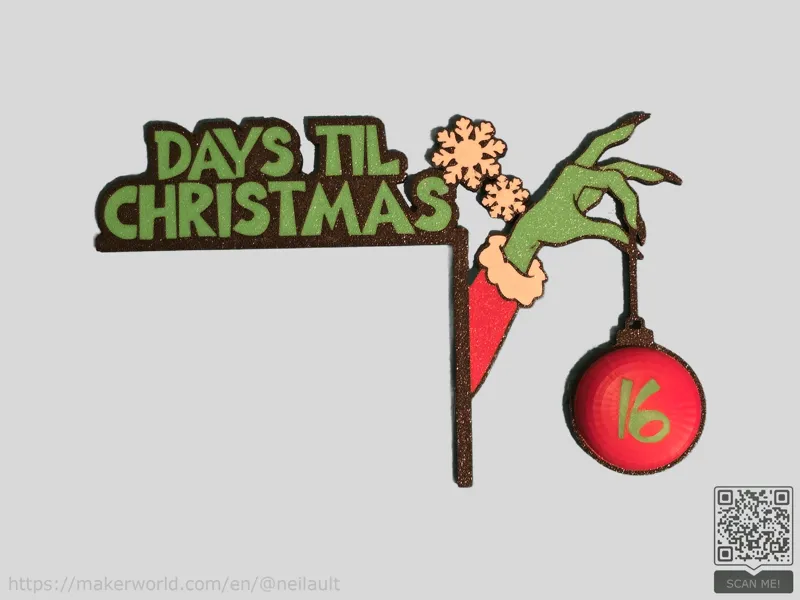 Grinch 'Days Til Christmas' Countdown Door Corner