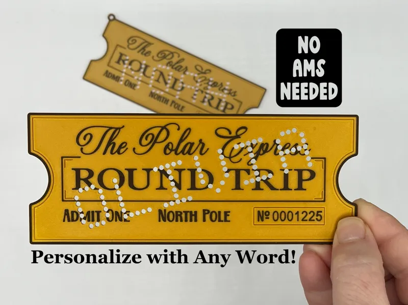 Personalized Punched Polar Express Ticket Ornament
