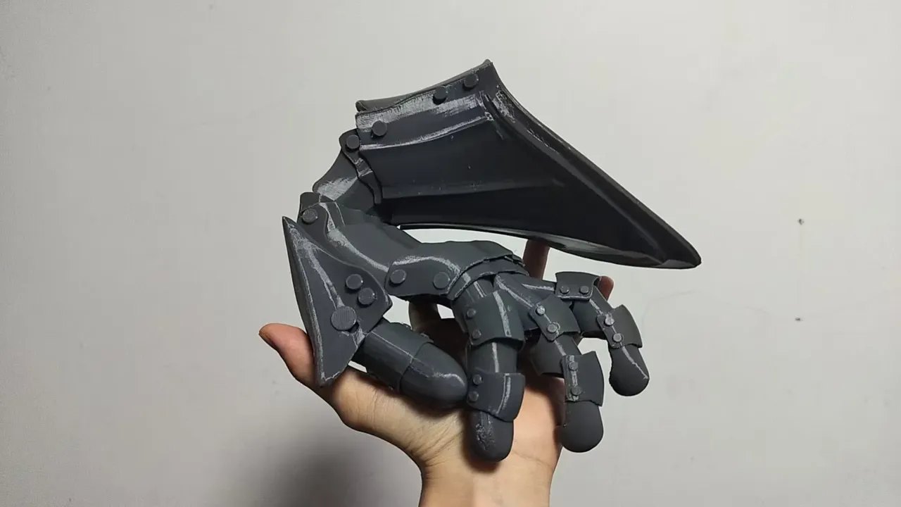 100％3D打印板甲手套，拼装模型，高灵活度，自带多尺寸替换件 view 4