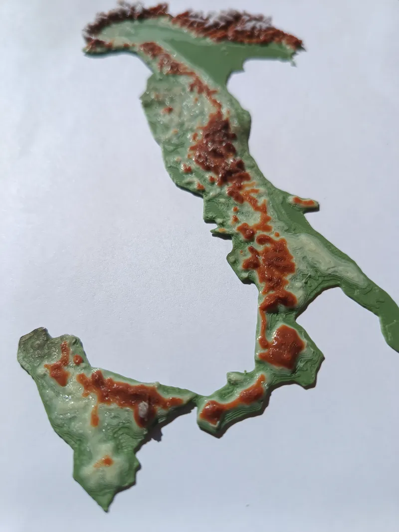 Terrain Map - Colored - Italy