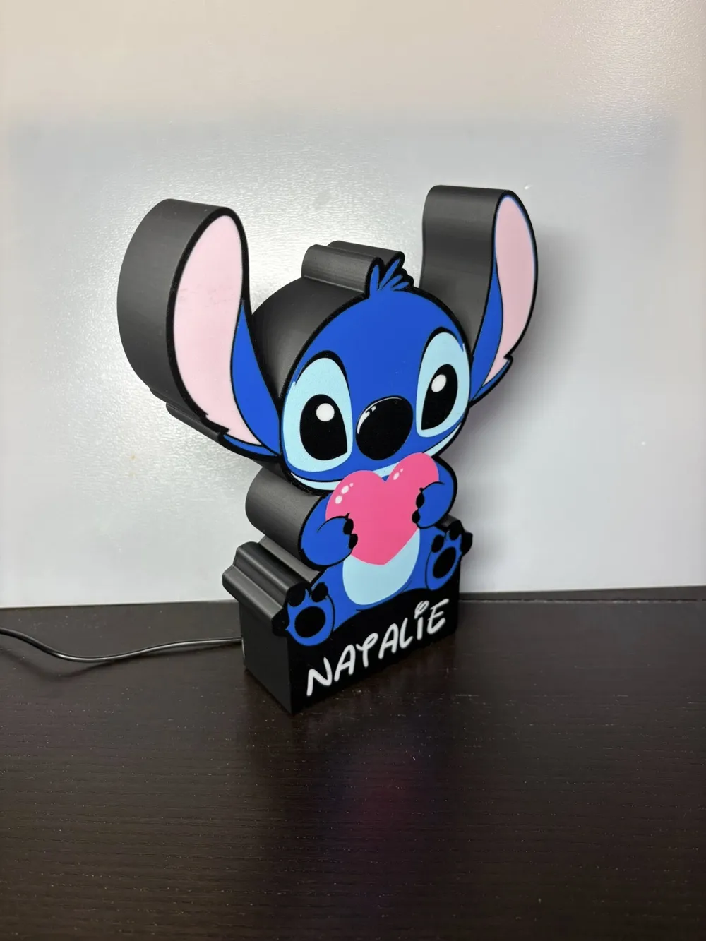 Stitch lightbox (custom name) - Free 3D Print Model - MakerWorld