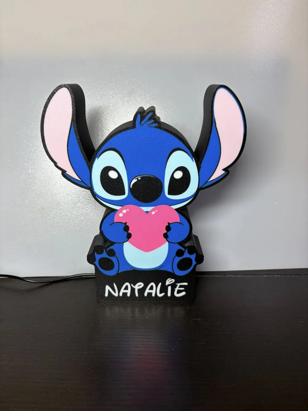 Stitch lightbox (custom name) - Free 3D Print Model - MakerWorld