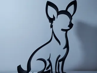 Modern Minimal Chihuahua Silhouette Desk Decor