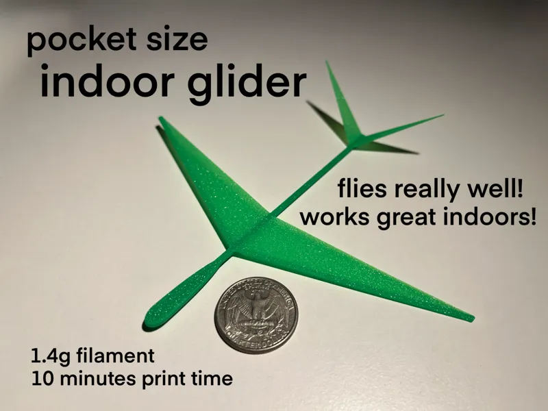 pocket-size indoor glider toy