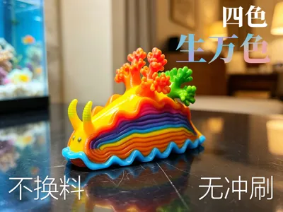 [Mugong Creation] CMYK Sea Bunny Nudibranch Sea Unicorn - Four Colors Create Infinite Colors - Overlay, Blending, Multi-color, Infinite Color Printing