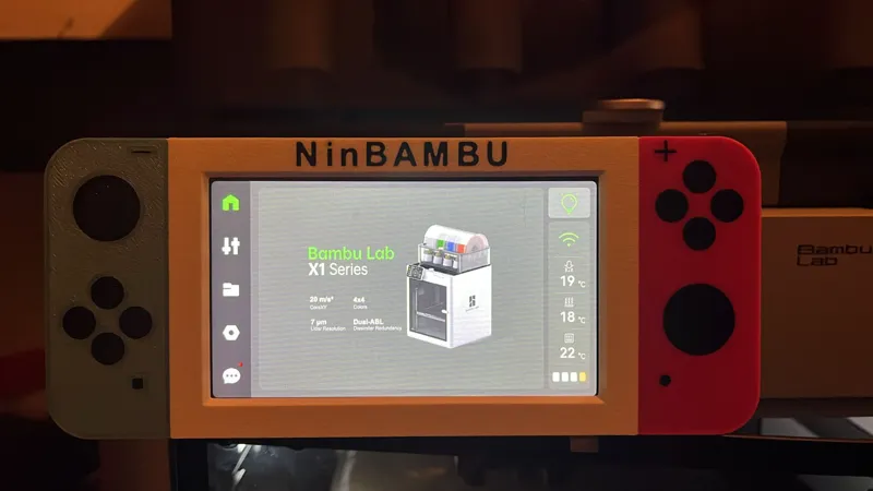Bezel X1C NinBAMBU Display Umrandung X1C im nintendo design faceplate