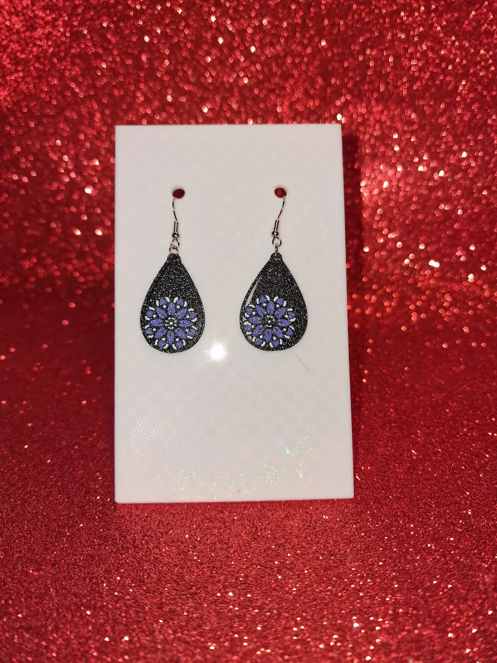 Mandala flower earrings view 2