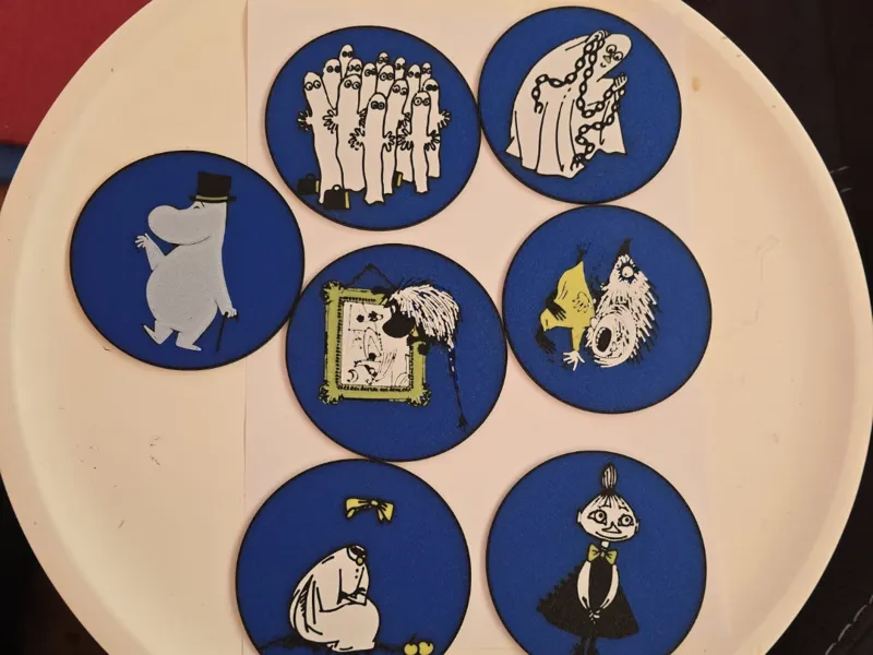 Moomin coasters (colored)