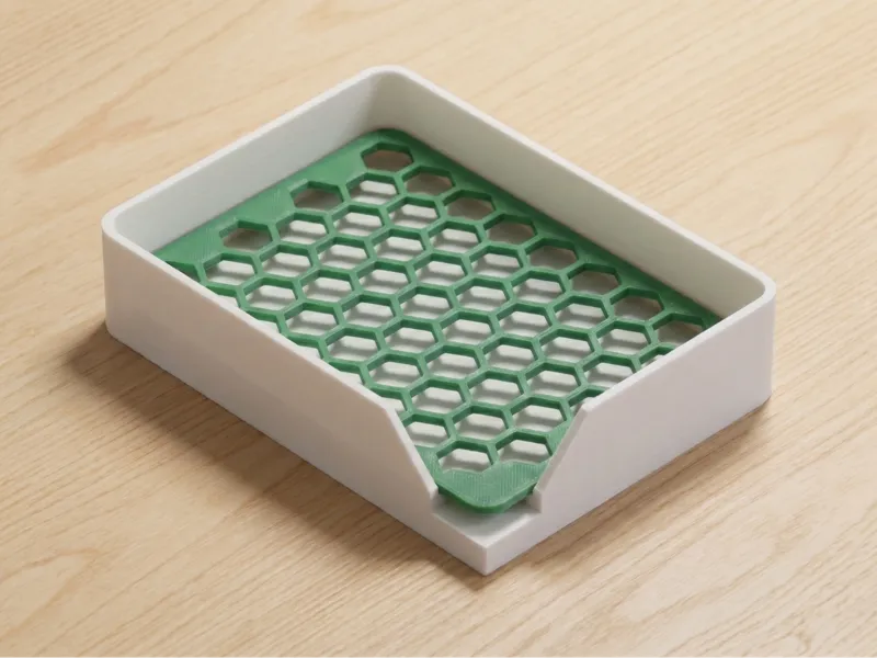 Soap Holder with Removable Hexagonal Mesh