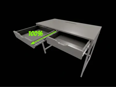 Ikea Alex desk 132 x 58 full extension mod
