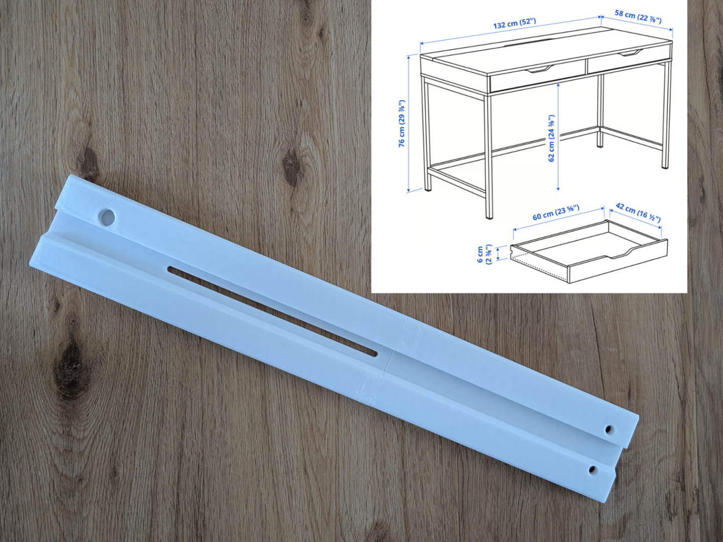 BETA!!! Ikea Alex desk 132 x 58 full extension mod