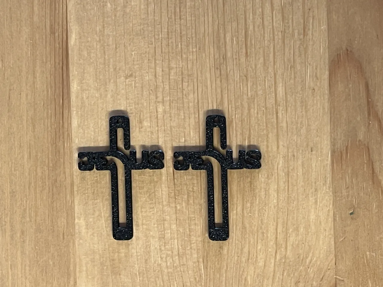 Jesus earrings view 2