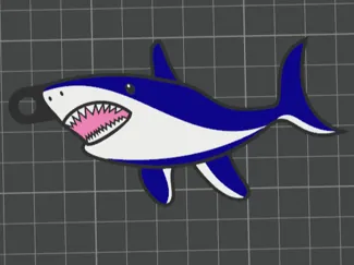 Cartoon Shark Keychain