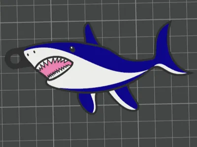 Cartoon Shark Keychain 