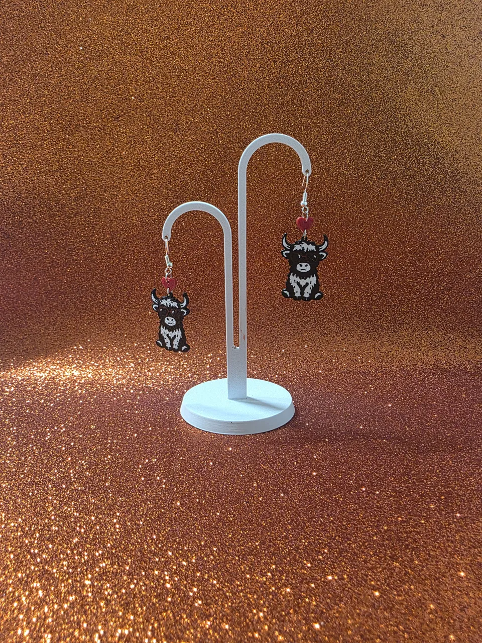 Shady cow earrings view 3