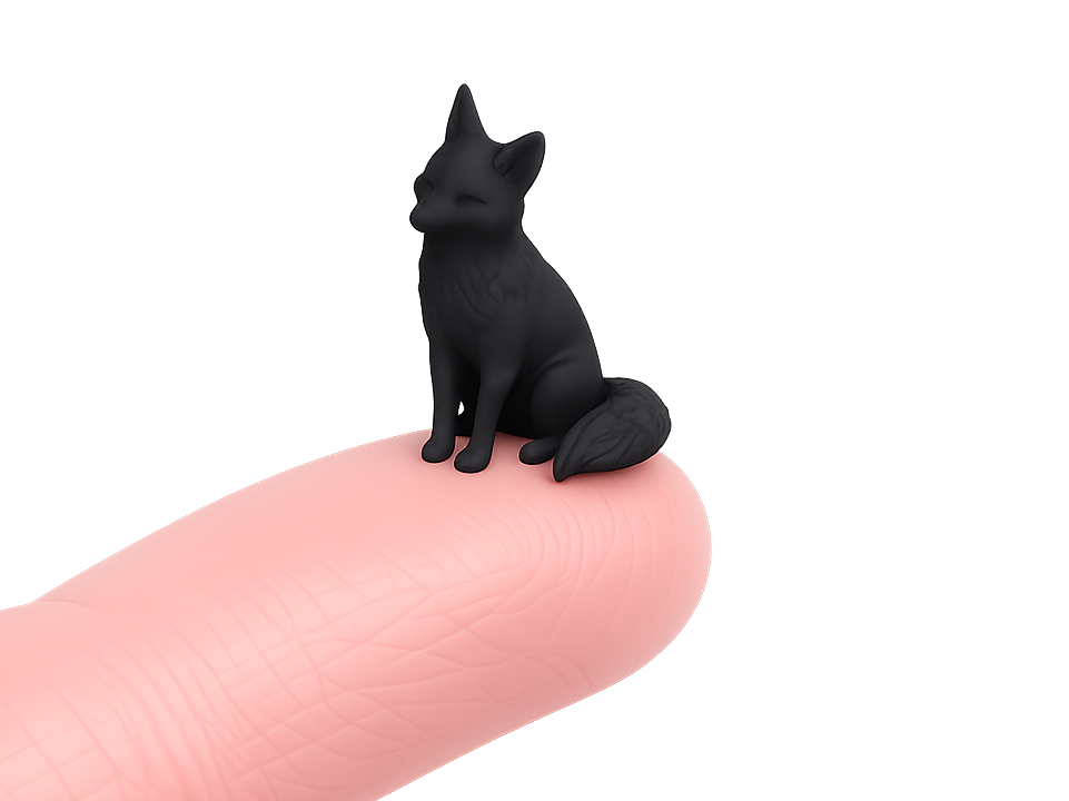 Fox Sitting 30mm – Mini Animal