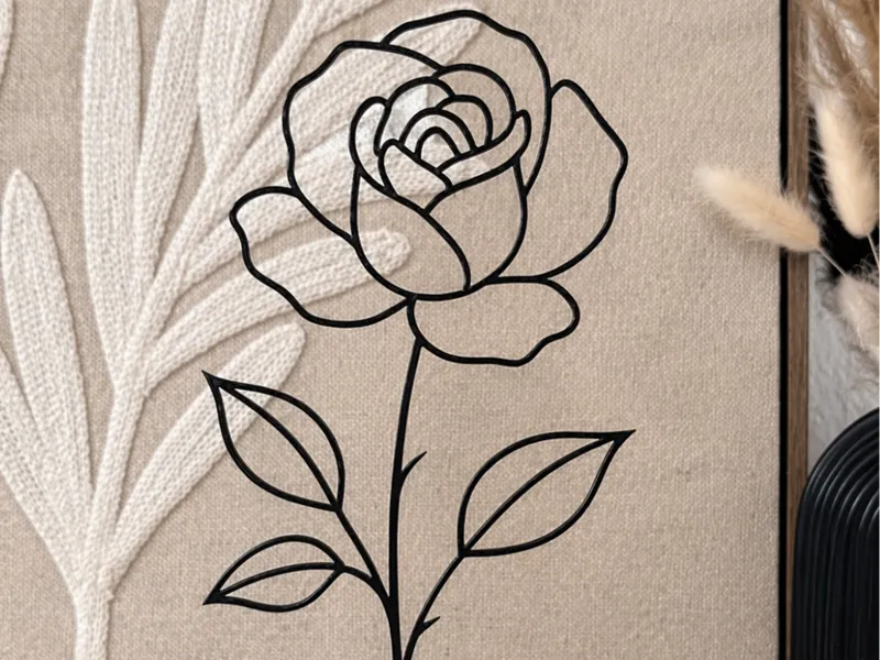 One Line Art Rose