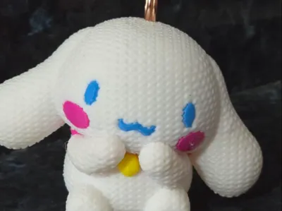 Knitted Cinnamoroll (Keychain hole available)