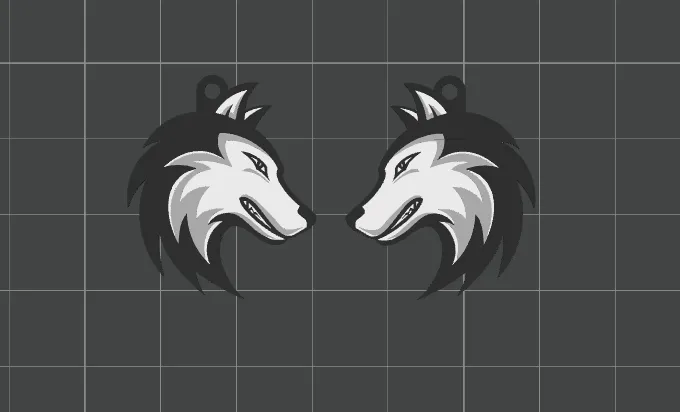 Wolf Earrings view 3