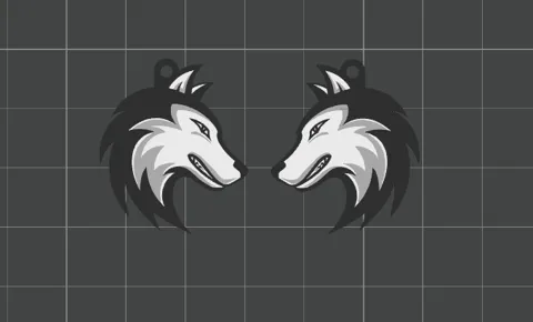 Wolf Earrings view 3