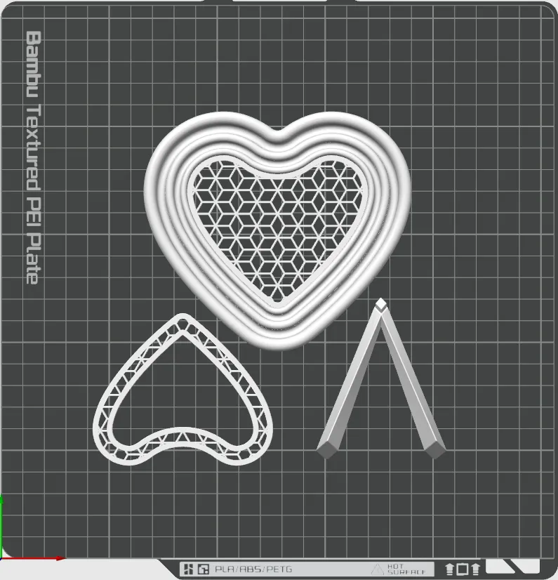 Heart Design Frame Model Heart Shape Photo Frame with Stand & Template - Free 3D Print Model ...