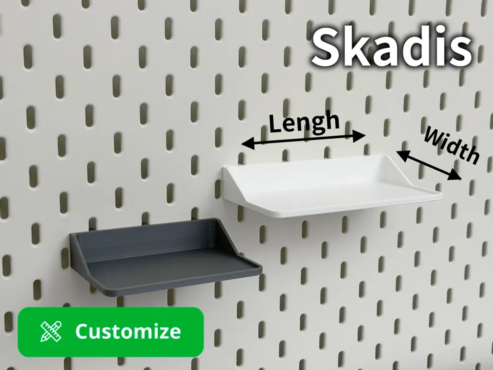 Modelo para impresión 3D: Skadis托盘（可定制尺寸）. Referencia del modelo original.