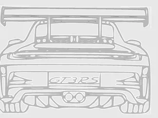 Porsche GT 3 RS Heck und Seitensilhouette