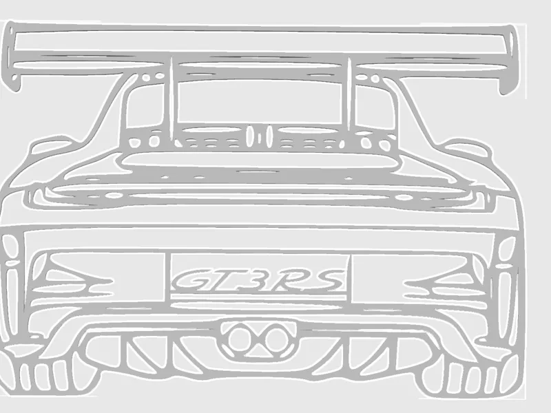 Porsche GT 3 RS Heck und Seitensilhouette