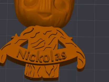 Baby Groot Keychain customizable name tag.