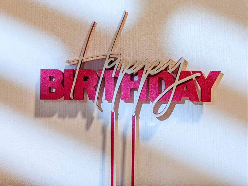 Happy Birthday – Kuchen, Torte Deko Topper Schild