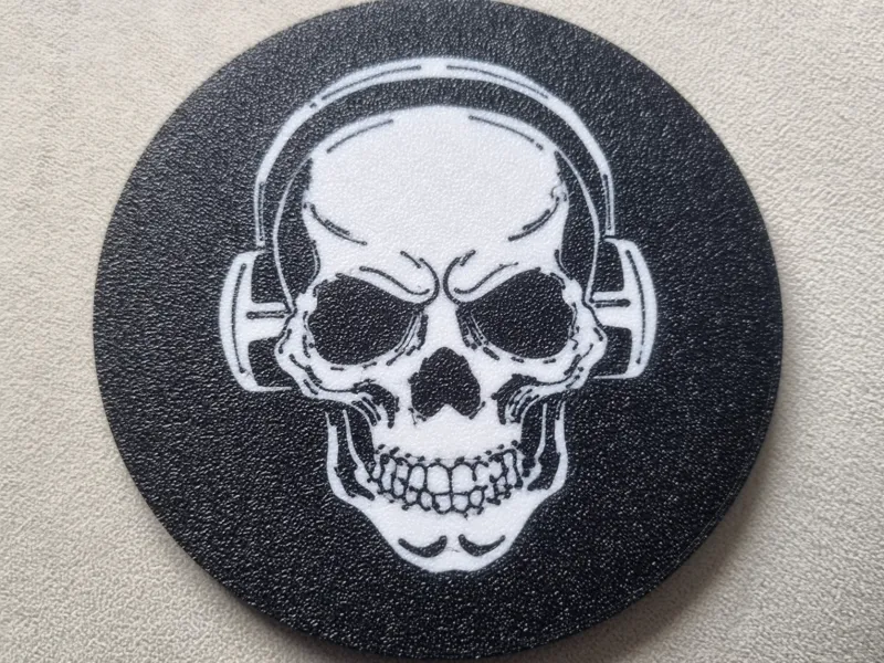 Skull with Headphone coaster