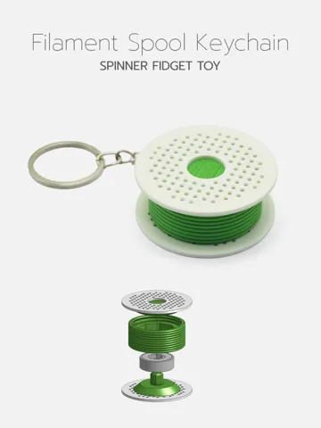 Llavero: Filament Spool Spinner Fidget Toy Keychain — vista de referencia 2
