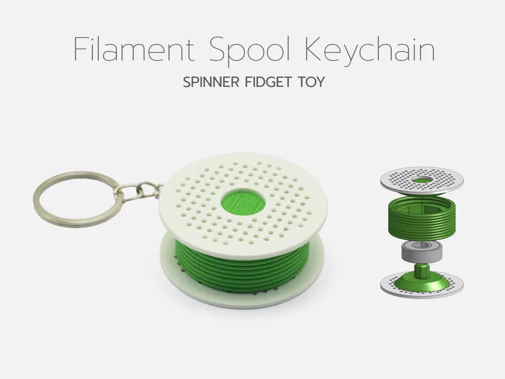 Llavero: Filament Spool Spinner Fidget Toy Keychain. Referencia del modelo original.