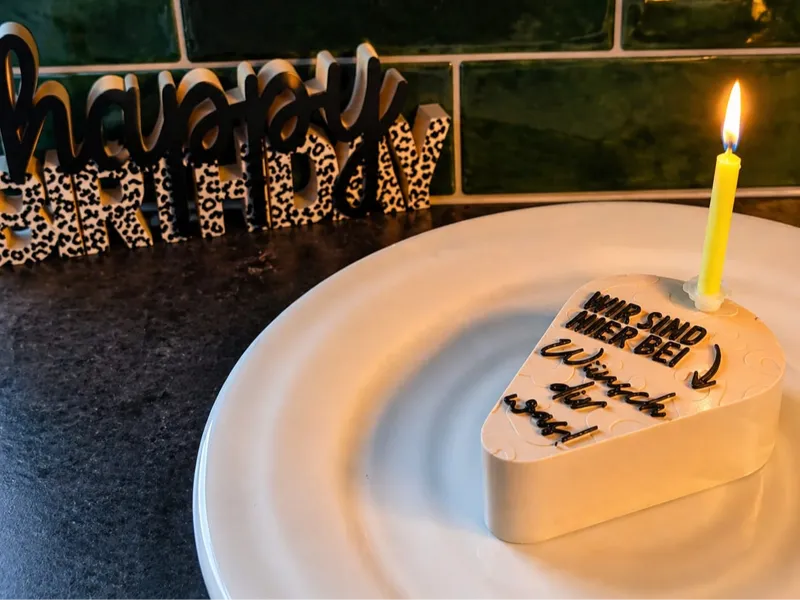 Wünsch dir was! Geburtstags Torte Kuchen für Kerze