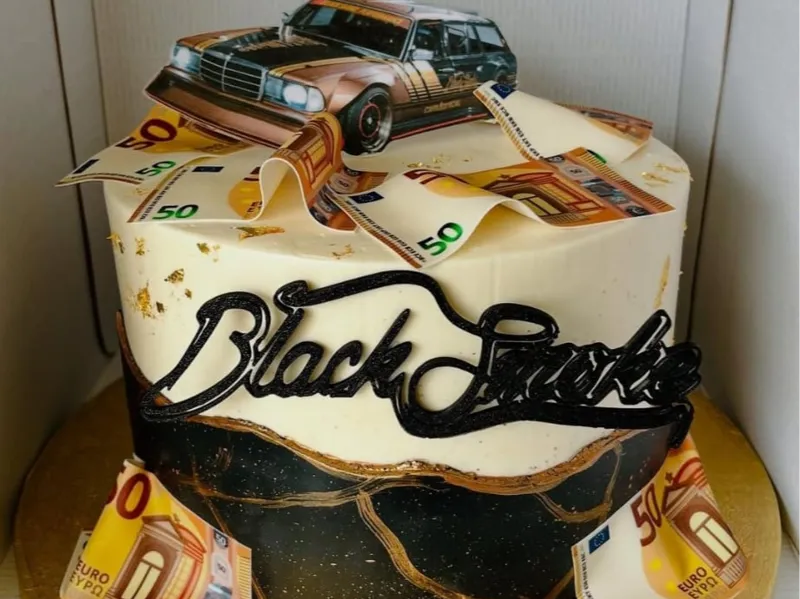 Cake Topper - Black Smoke