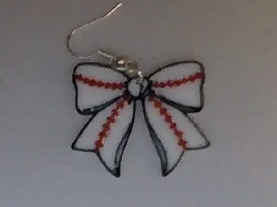 baseball bow earring